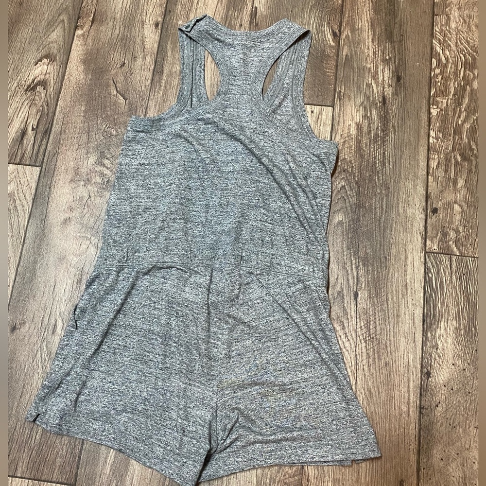 Nike Gray Racerback Romper Small Just Do It Athleisure Lounge One Piece - Picture 3 of 5